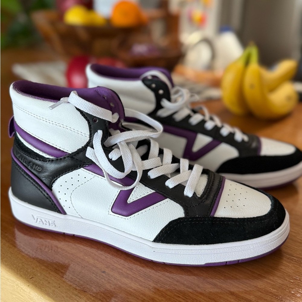 Vans High-Top Sneakers in White, Black, and Purple NWOT